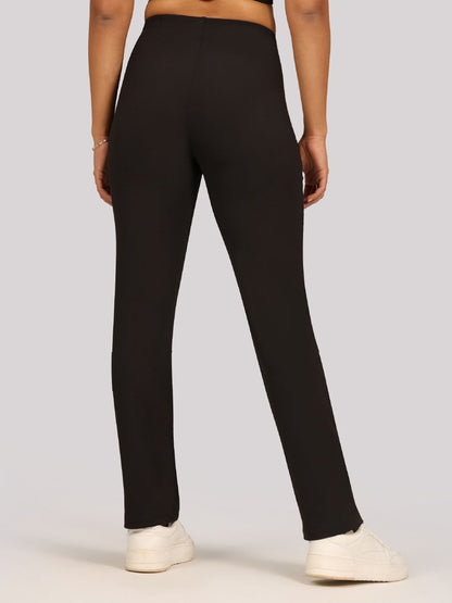 Women Comfort Straight Fit High Rise Wrinkle Free Trousers