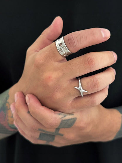 Set of 2 Silver-Plated Finger Ring