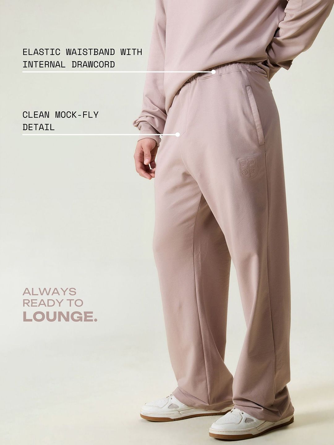 Men Dusty Pink Wide Leg Joggers