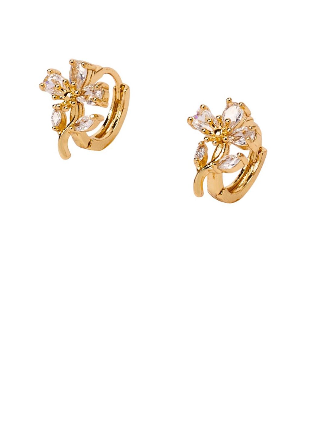 SALTY Artificial Stones Studded Floral Shaped Gulzar Bel Studs