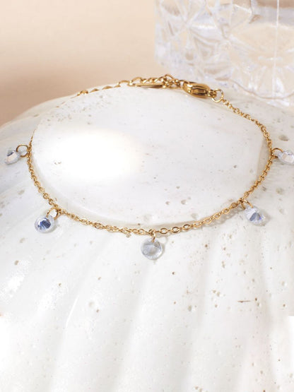 SALTY Stainless Steel Stone Studded Link Bracelet