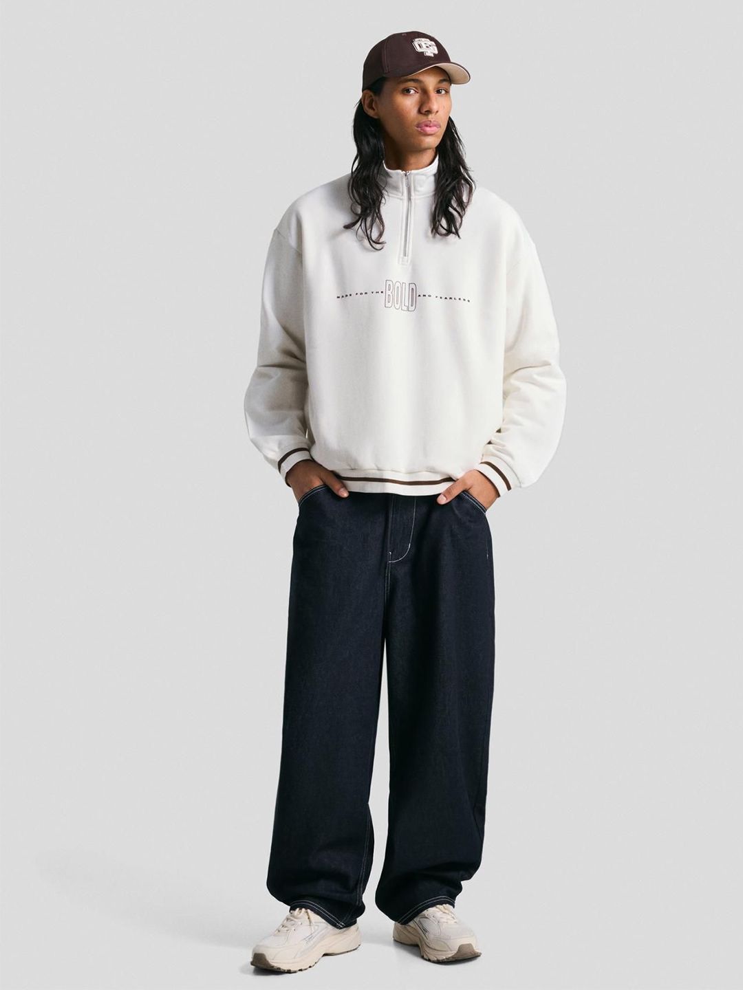 Printed quarter-zip sweatshirt