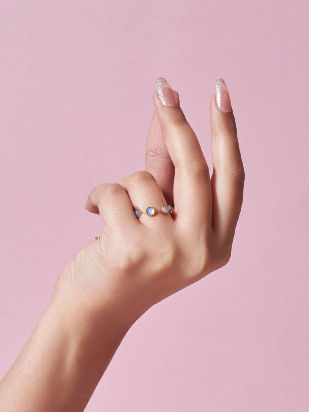 SALTY Set Of 2 Opalescent & Pearlescent Finger Rings