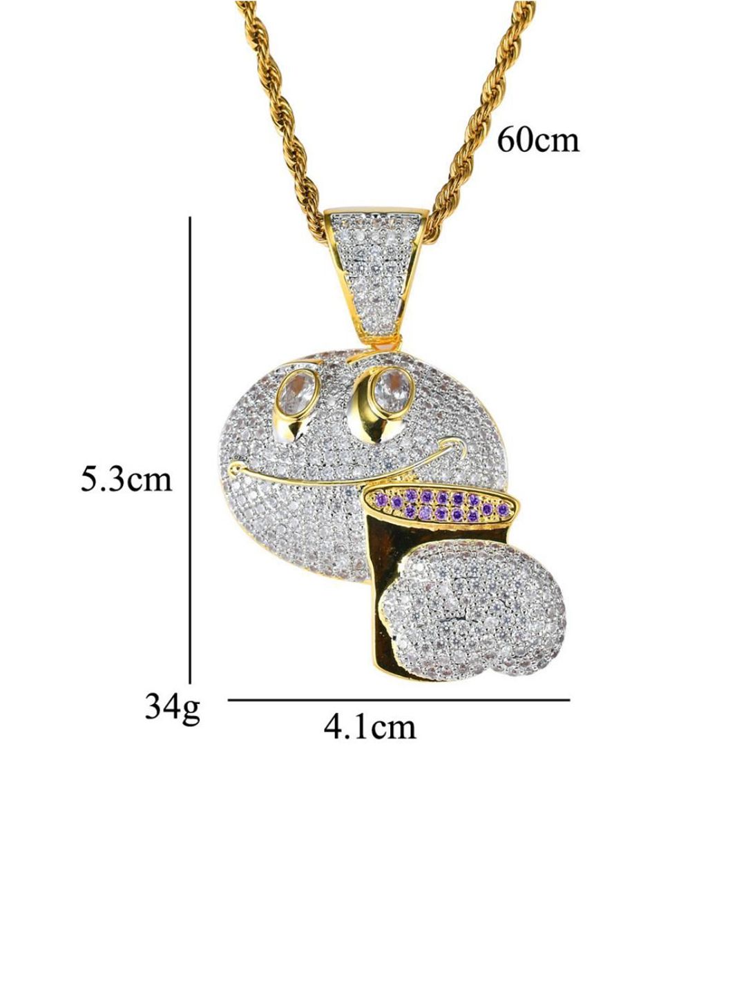 SALTYStainless Steel Artificial Stones Studded Pendant with Chain