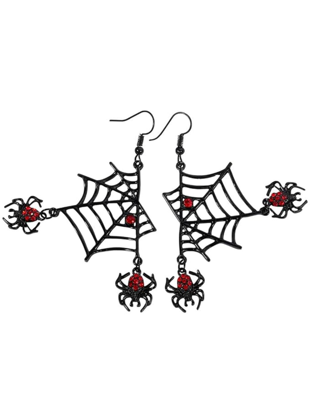 SALTY Stone Studded Venomous Web Drop Earrings