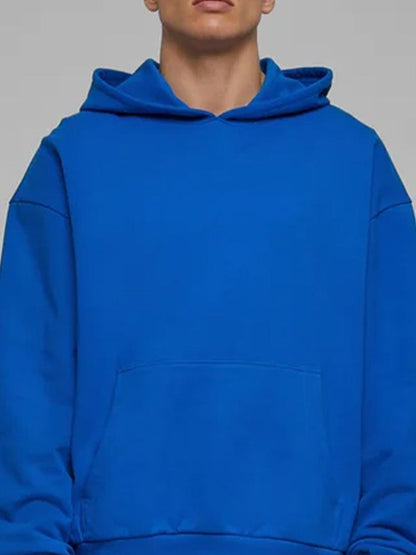 Men Solid Cotton Hooded Pullover Sweatshirt