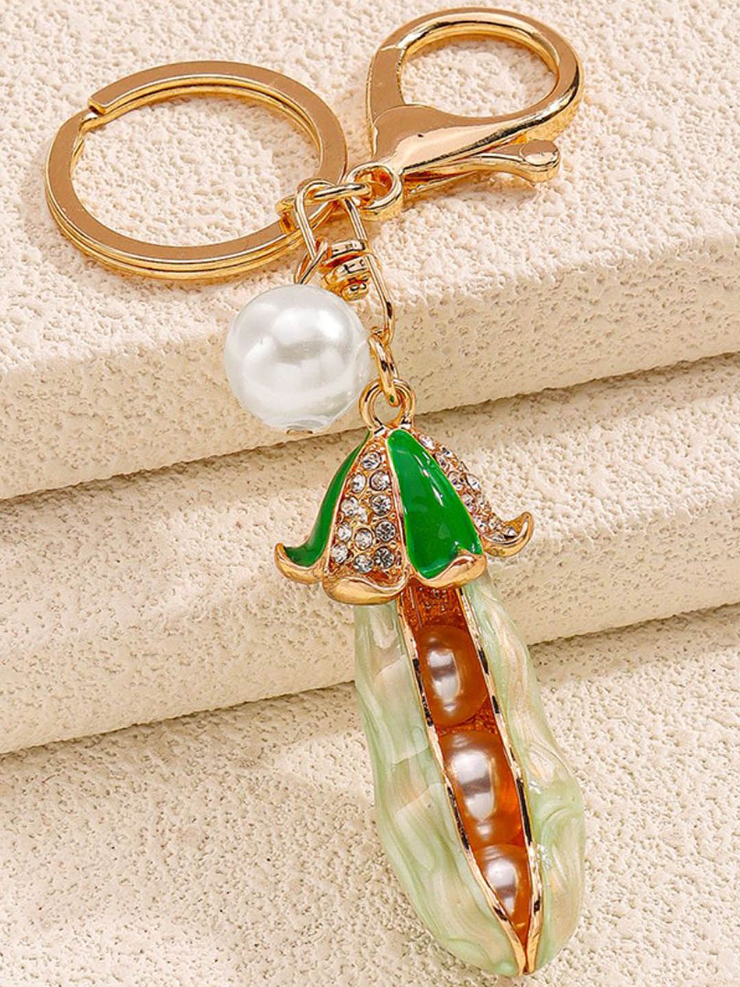 SALTY Yellow & Green Embellished Bag & Purse Peas Charm