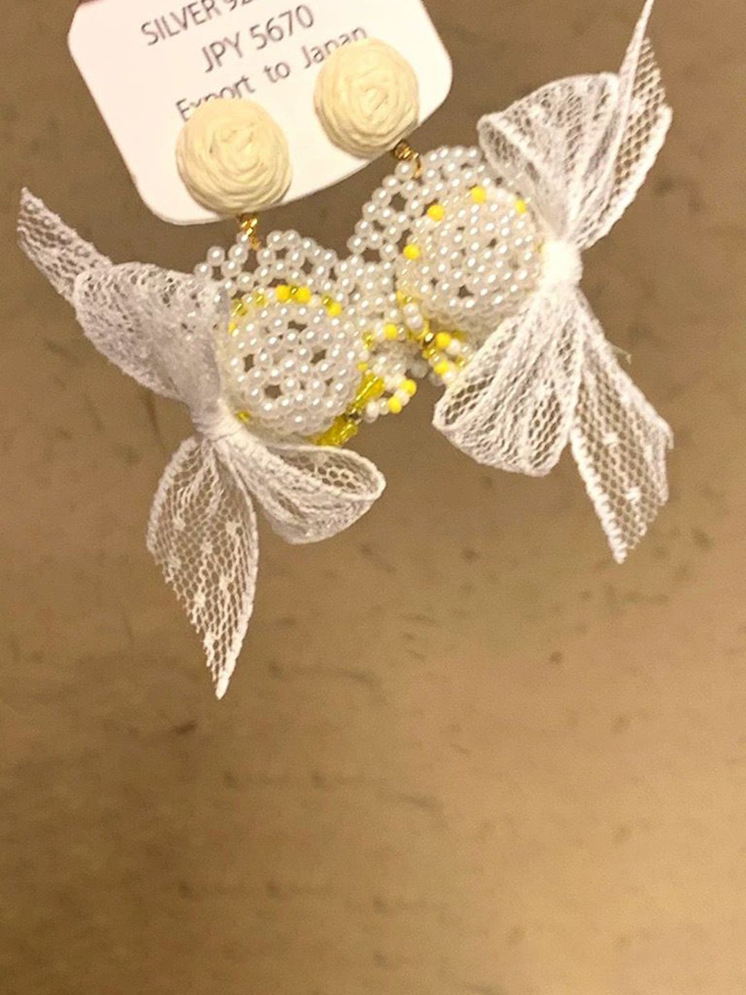 Artificial Stones Studded & Beaded Floral Shaped Drop Earrings