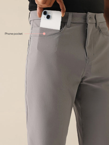Men's Grey Solid Regular Fit The Legendary Pants