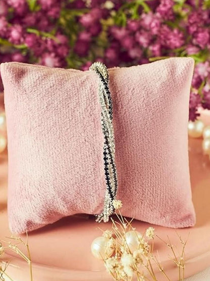 SALTY Women Artificial Stones Studded Wraparound Bracelet