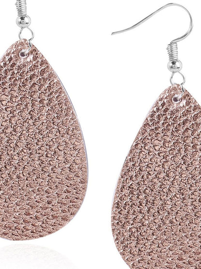 Silver-Plated Oval Shape Drop Earrings