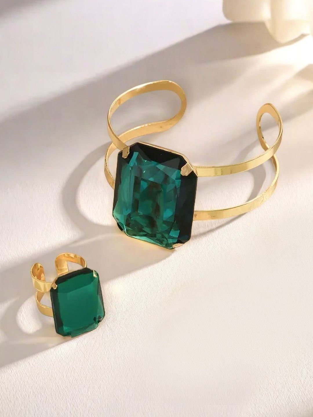 Gold-Plated Stone Studded Jewellery Set