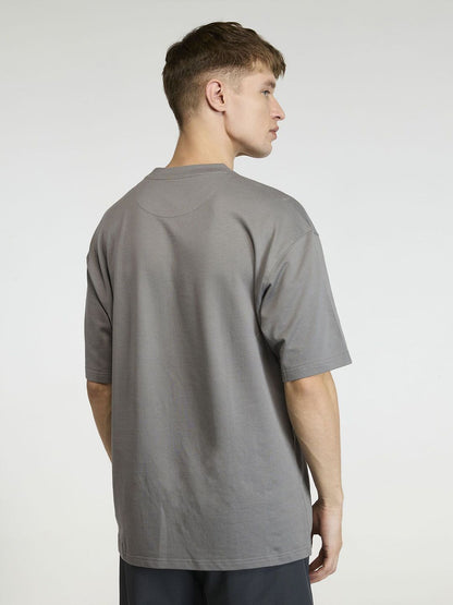 Men Grey Certified Hoopers Oversized Printed Cotton Tee
