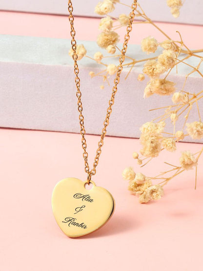 SALTY Pack of 2 Women Golden Love Minimal Personalised Necklace