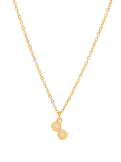 SALTY Stainless Steel Stone Studded Infinity Charm Pendant & Chain Jewellery Accessories