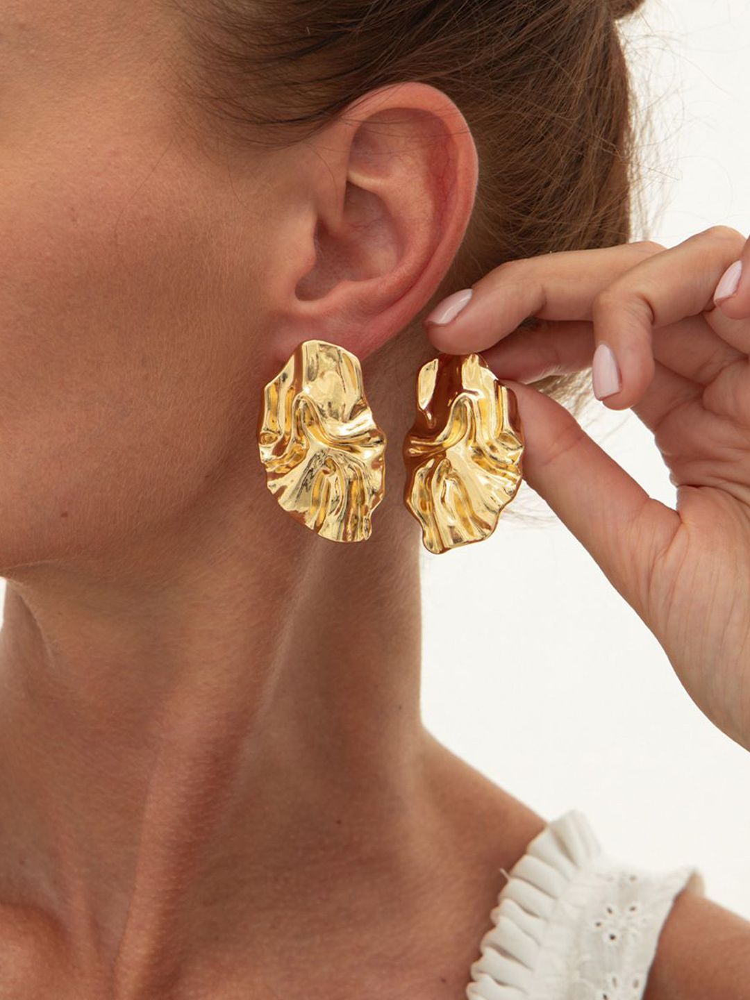 Gold-Plated Contemporary Studs