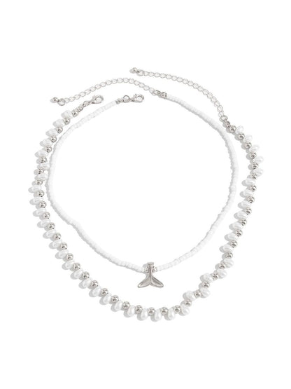 Silver-Plated Enamelled Necklace