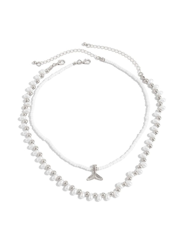Silver-Plated Enamelled Necklace