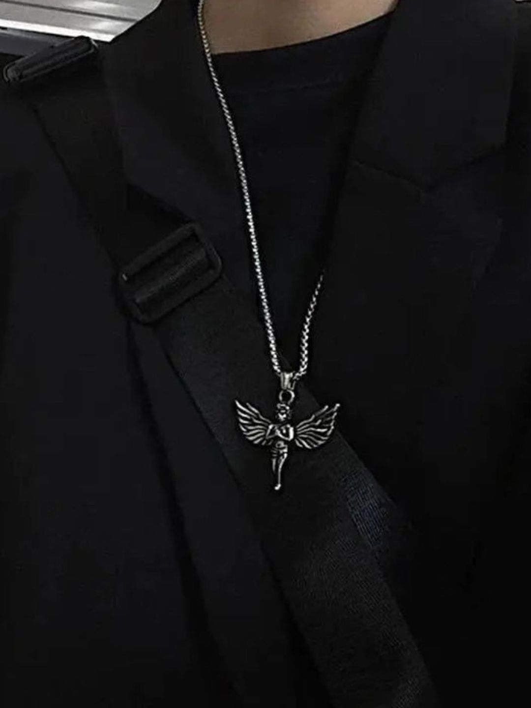 SALTY Pack of 2 Men Greek Angel Silver Chain