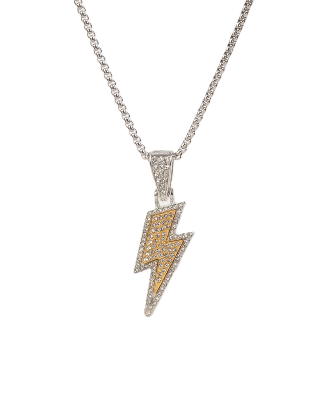 SALTY Men Stainless Steel Electrostorm Shimmer Pendant With Chain