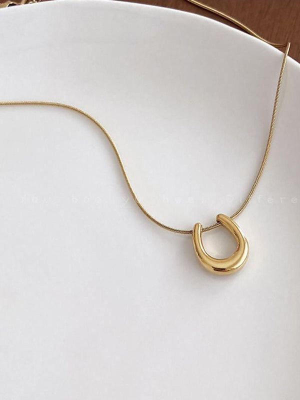 SALTY Stainless Steel Selenophile Geometric Shaped Pendant With Chain