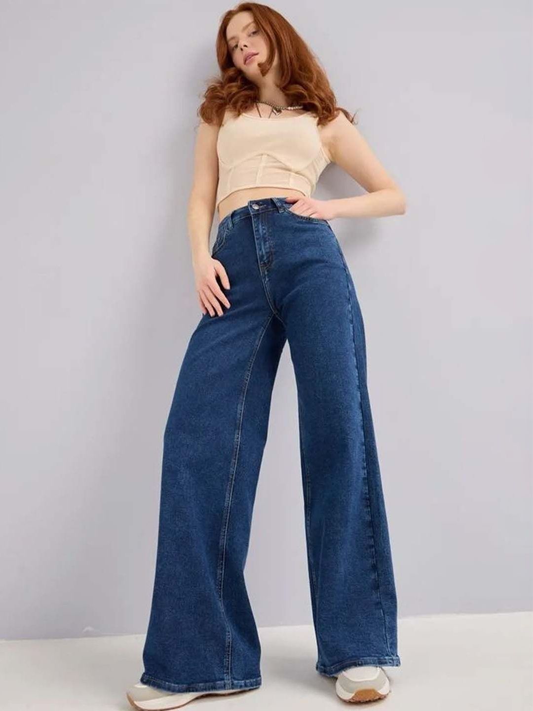 Women Wide Leg High-Rise Jeans