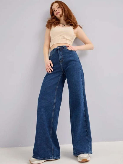 Women Wide Leg High-Rise Jeans
