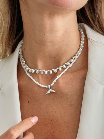 Silver-Plated Enamelled Necklace