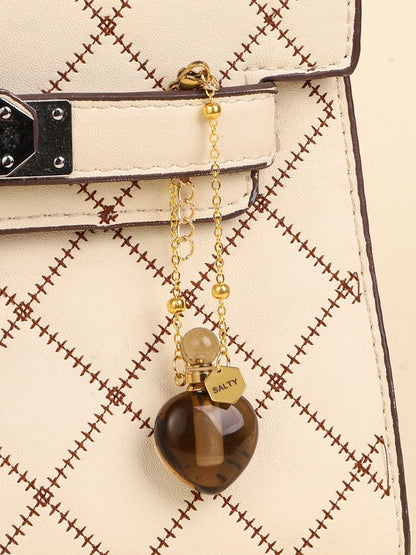 SALTY Women Smoky Quartz Perfume Bottle Charm Bracelet