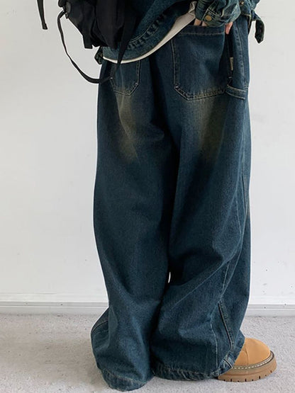 Men Wide Leg Medium Fade Jeans
