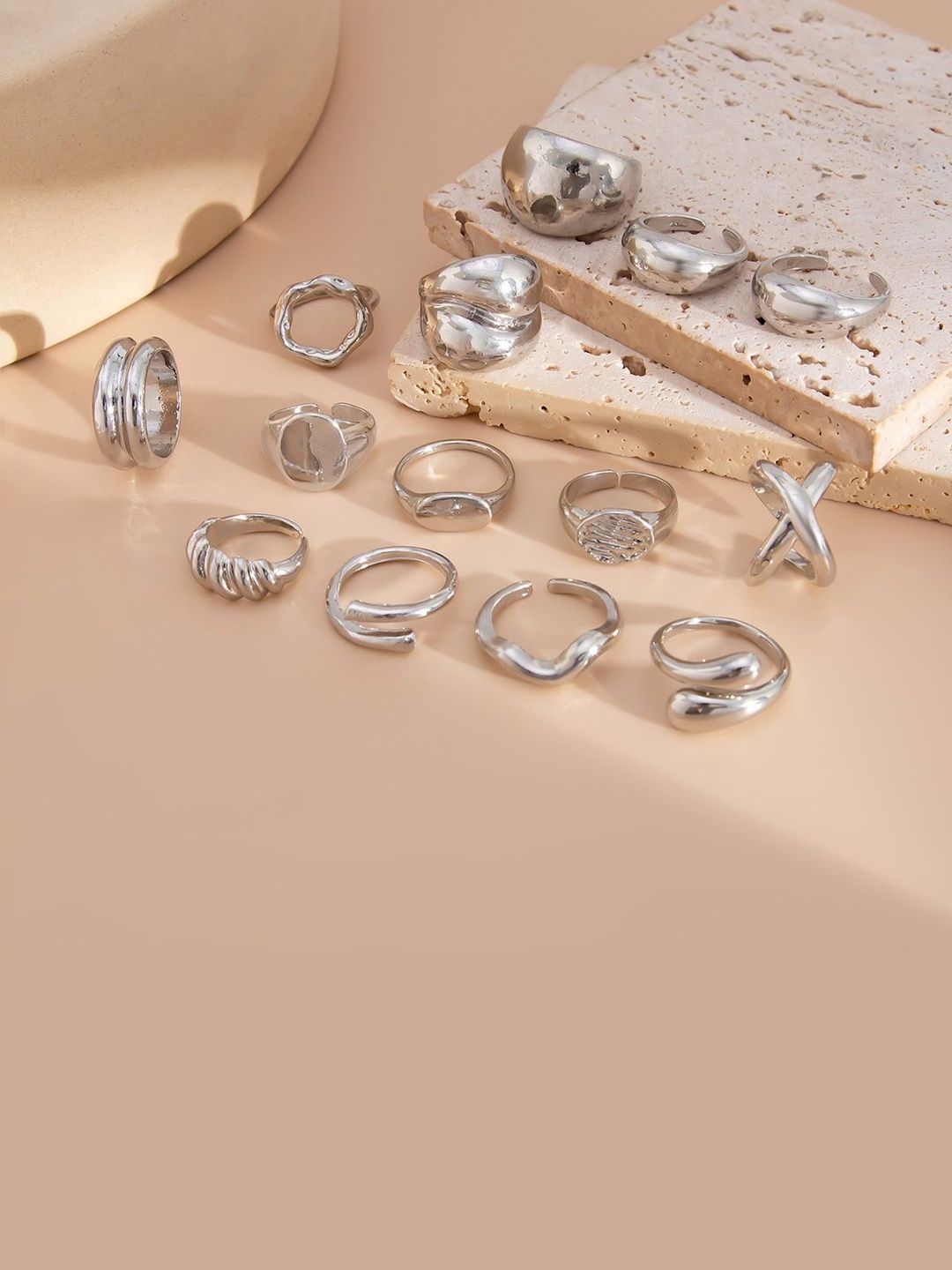 Set Of 13 Gold-Plated Finger Ring