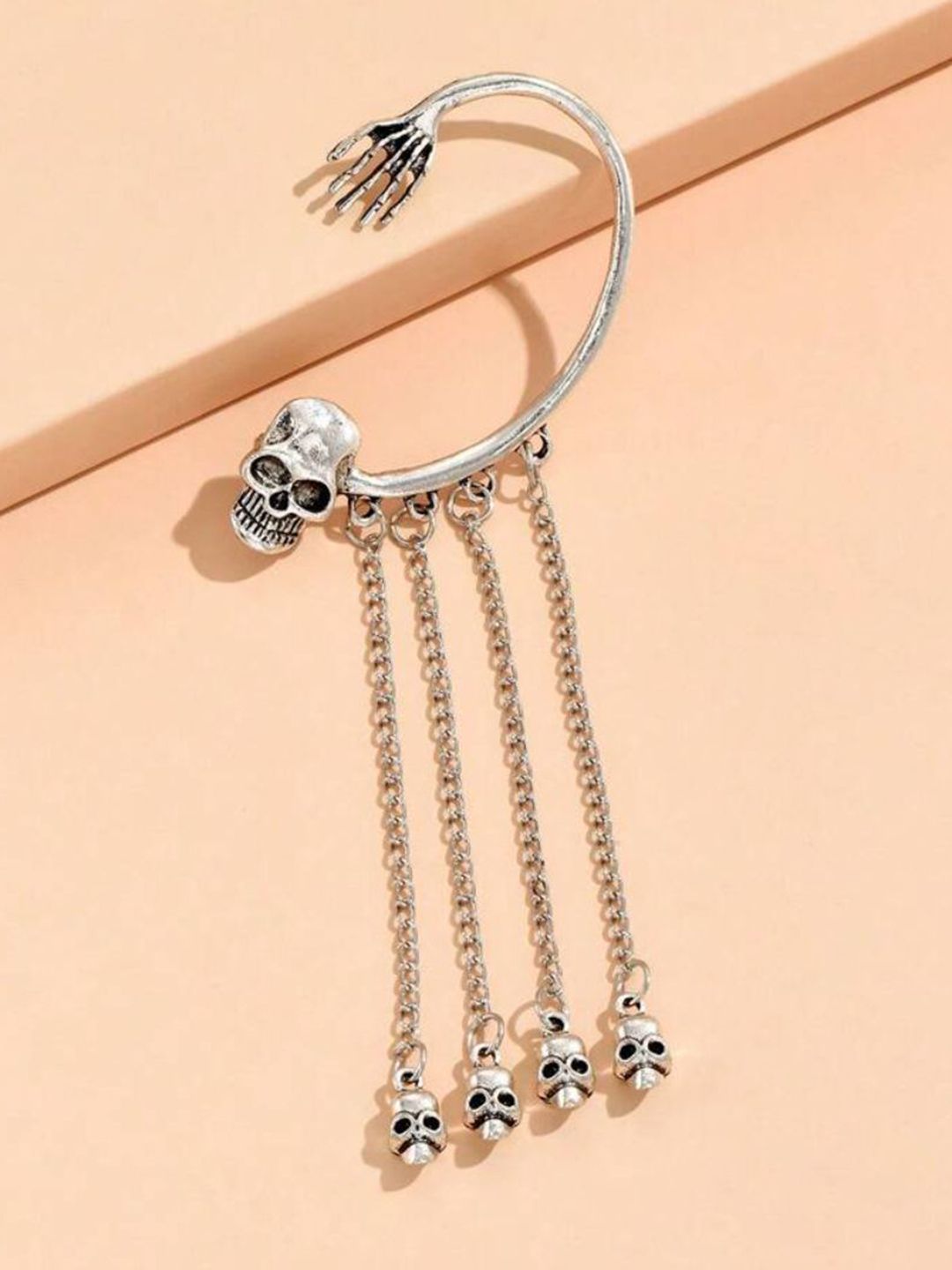 SALTY Contemporary Bone-Chic Skull Ear Cuff