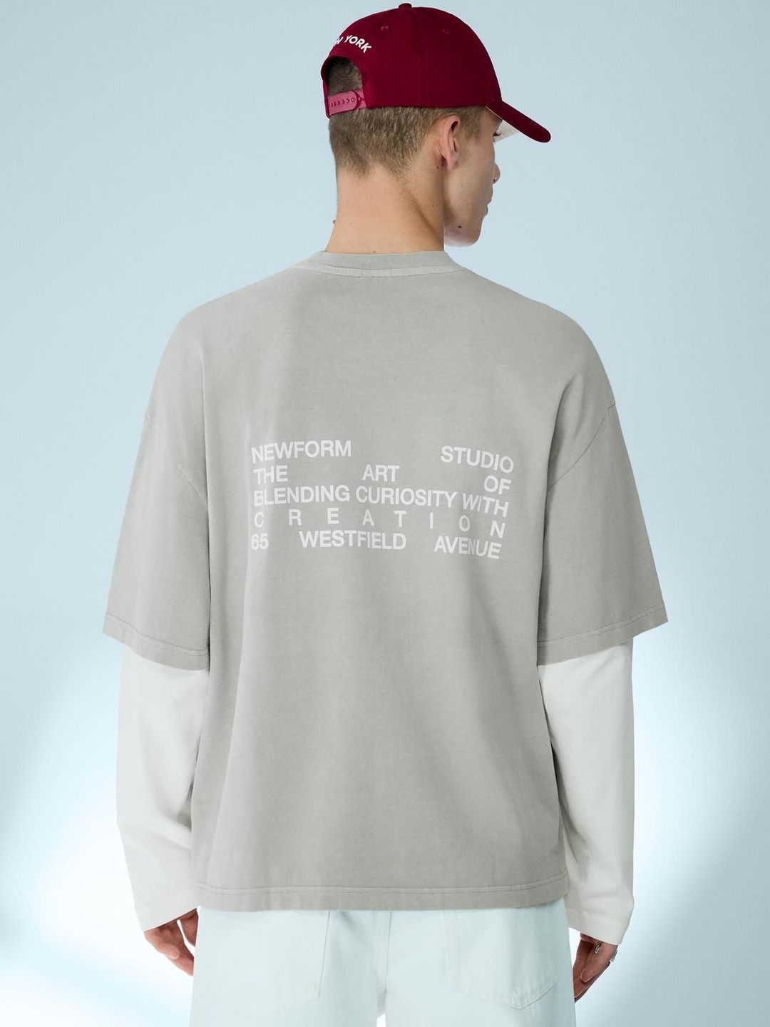 Double sleeve print T-shirt