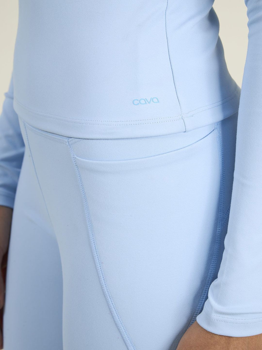 Women Ice Blue Sculpt Crew Top