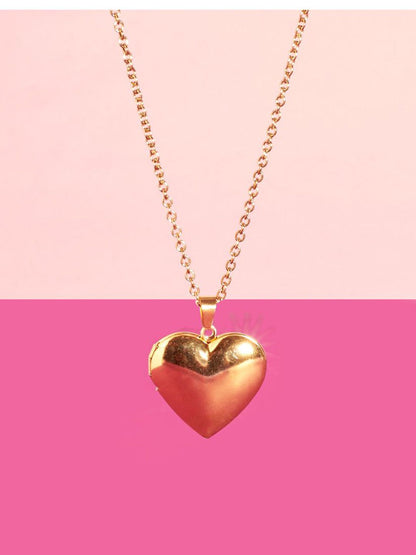 SALTY Stainless Steel Luxe Gold Heart Pendant With Chain