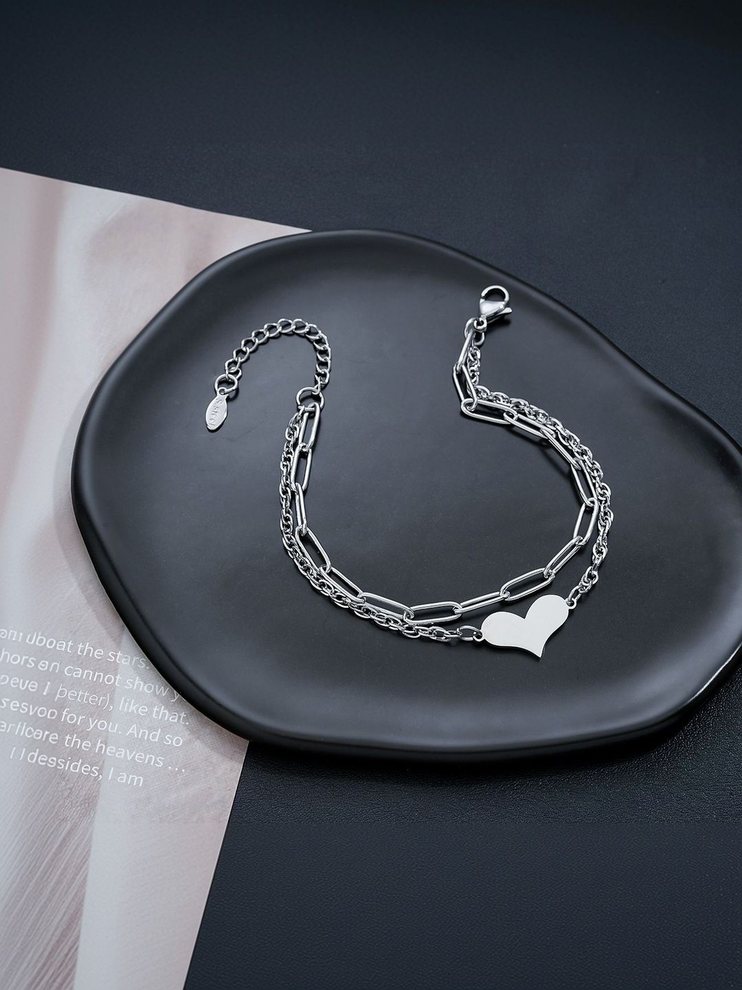 Men Handcrafted Silver-Plated Link Bracelet