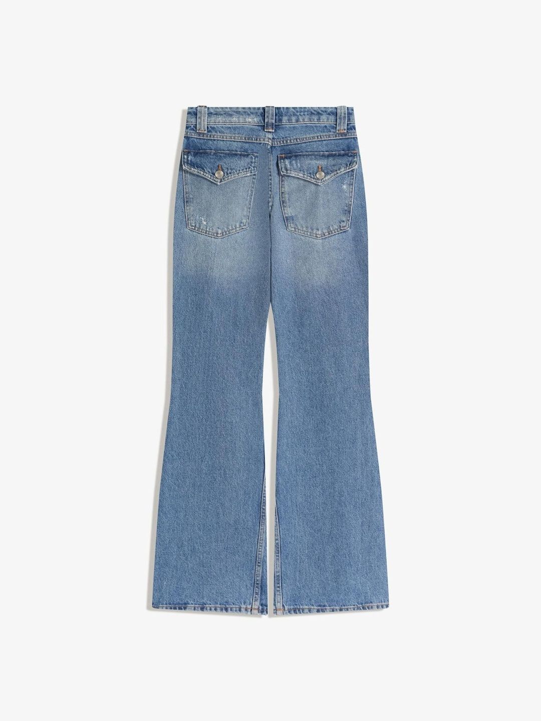 Women Flared Mid-Rise Highly Distressed Light Fade Jeans