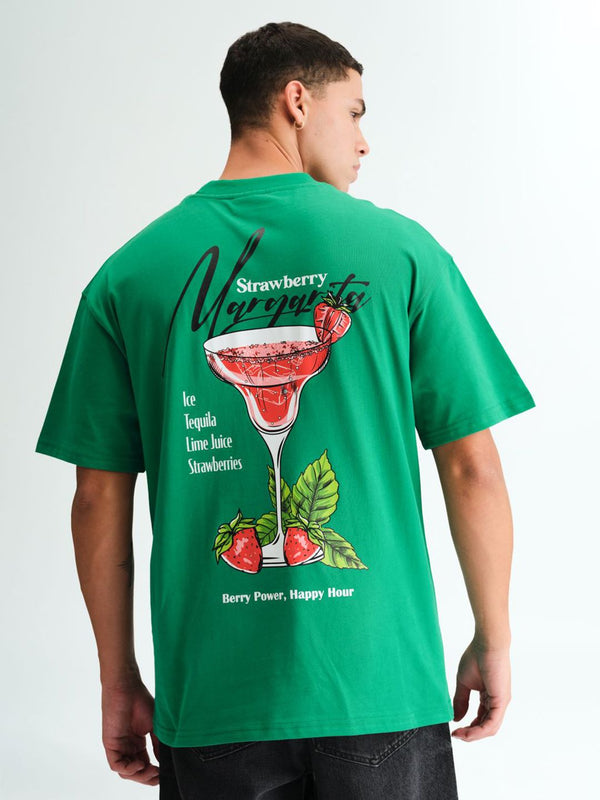 Men High Neck Graphic Oversized T-shirt