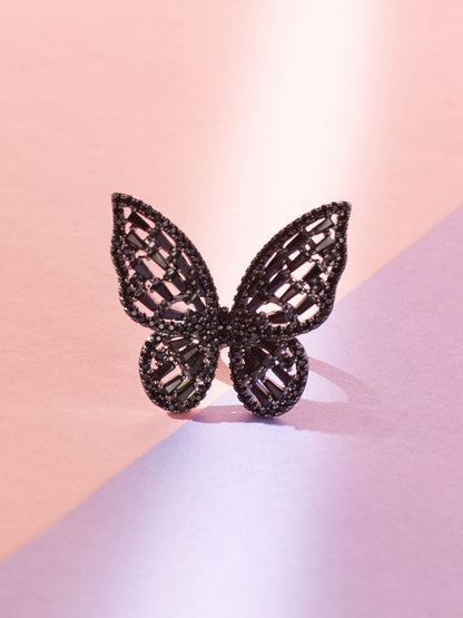 SALTY Black Beauty Bliss Stylish Adjustable Finger Ring