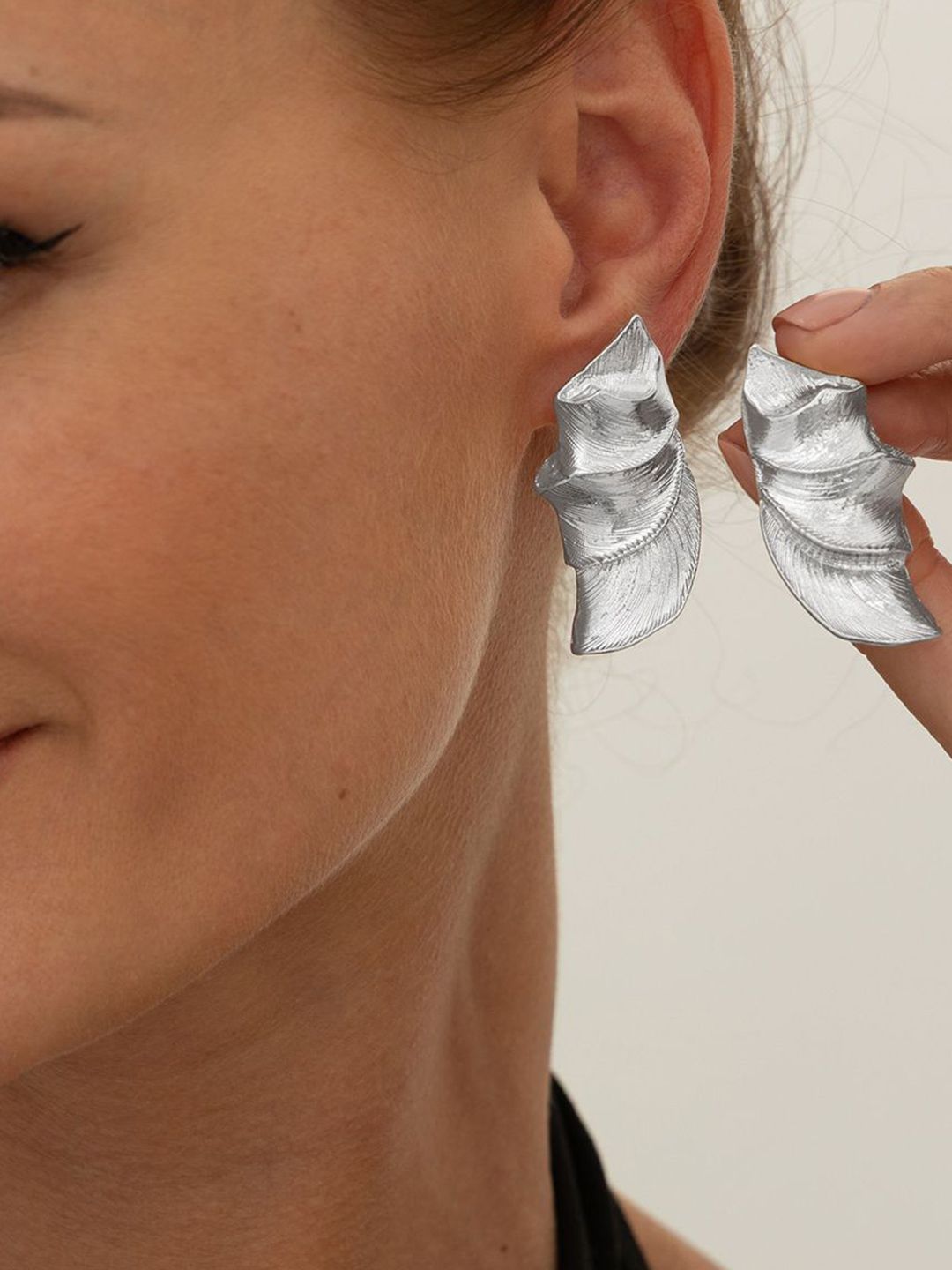 Silver-Plated Contemporary Studs