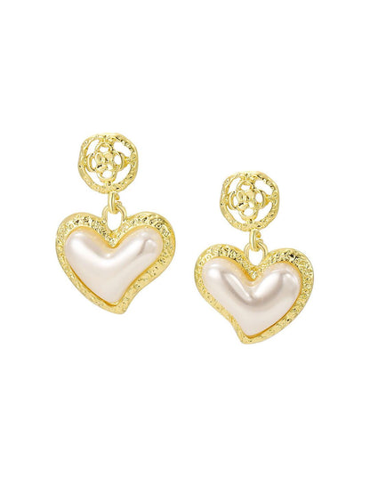 Heart Shaped Drop Earrings