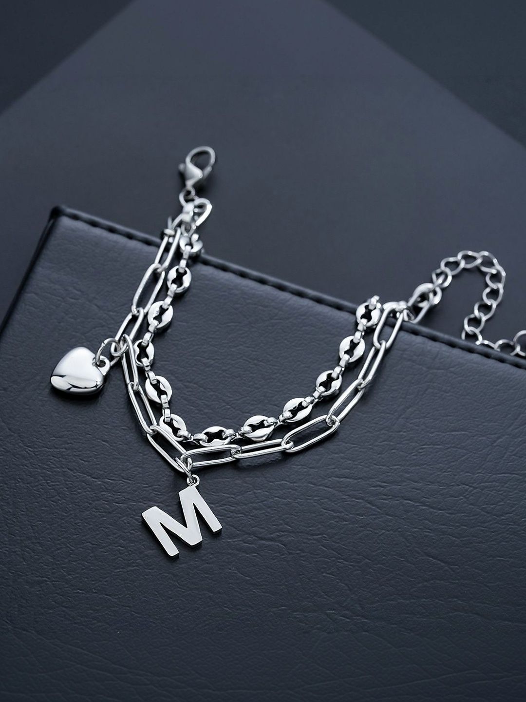 Men Handcrafted Silver-Plated Link Bracelet
