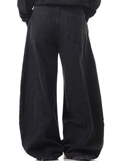 Men Wide Leg Mid-Rise Jeans