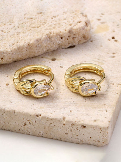 SALTY Gold-Plated Elysian Contemporary Hoop Earrings