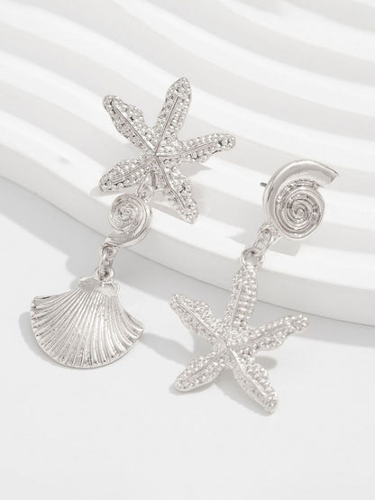 Silver-Plated Contemporary Drop Earrings