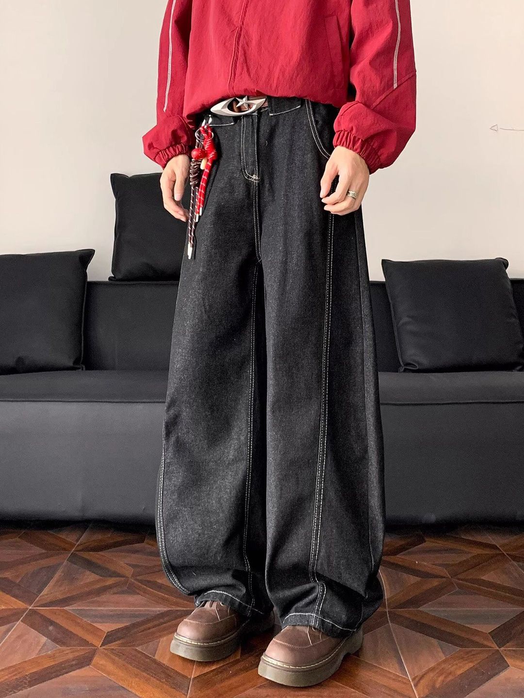 Men Baggy Fit Mid-Rise Heavy Fade Jeans