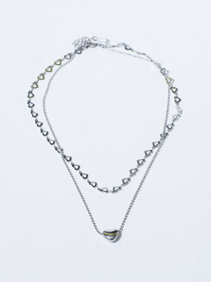 SALTY Pack of 2 Women Falling In Love Silver Necklace