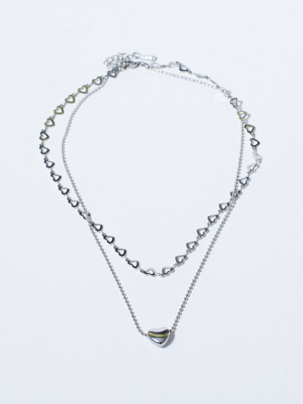 SALTY Pack of 2 Women Falling In Love Silver Necklace