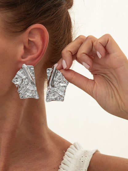Silver-Plated Contemporary Studs