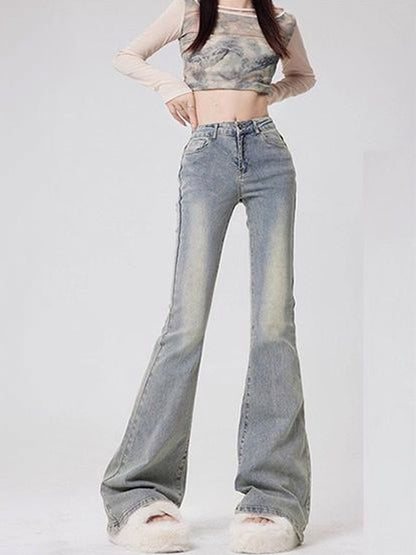 Women Wide Leg High-Rise Light Fade Jeans